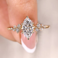 Marquise Cut Engagement Ring With Tulip Setting