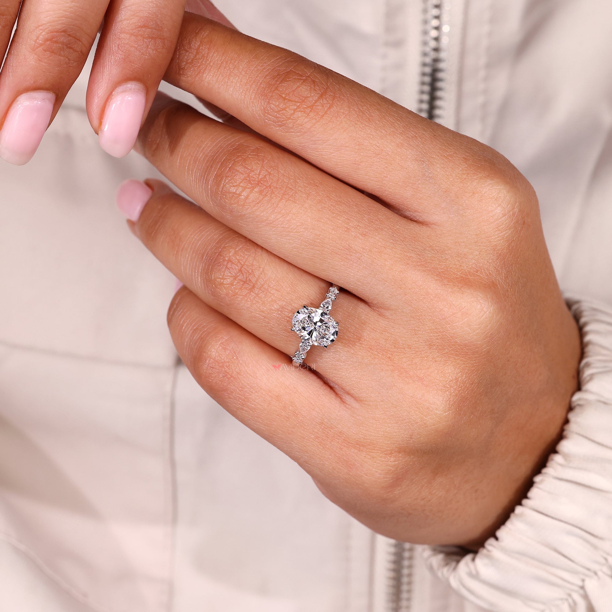 Custom Seven Stone Diamond Engagement Ring.