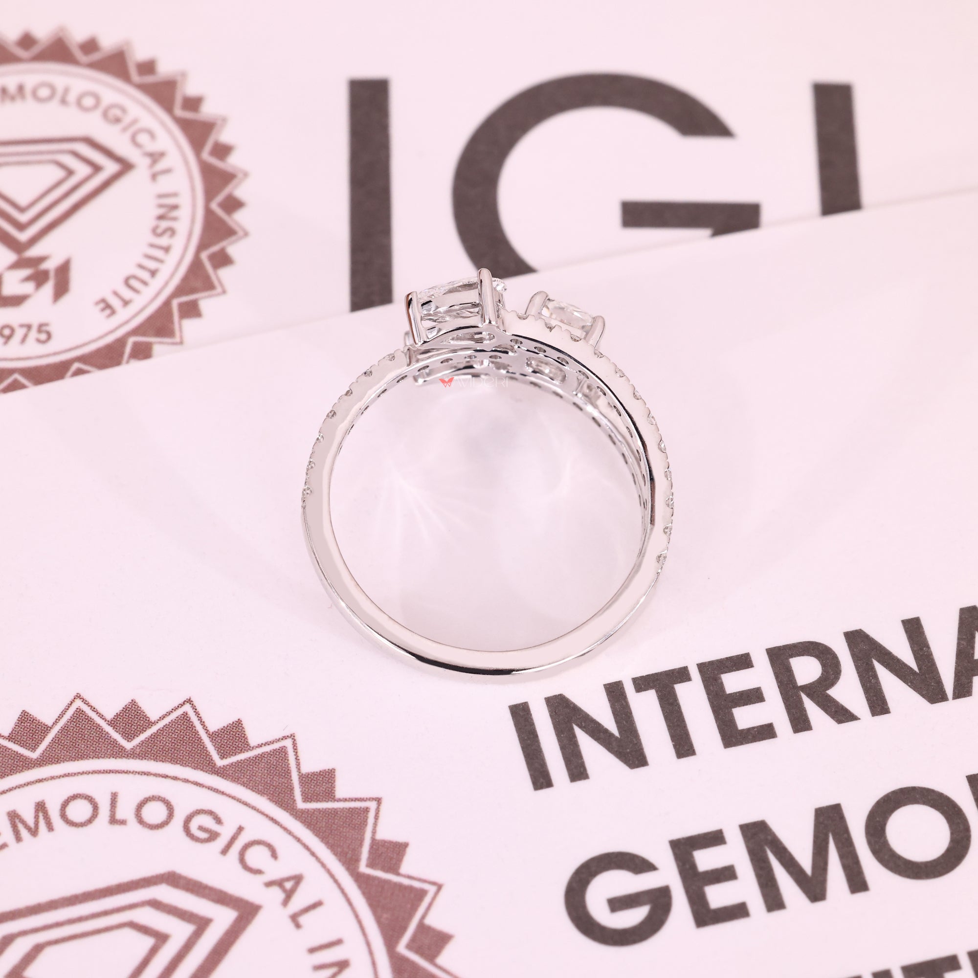 IGI certified ring with handmade jewelry piece.