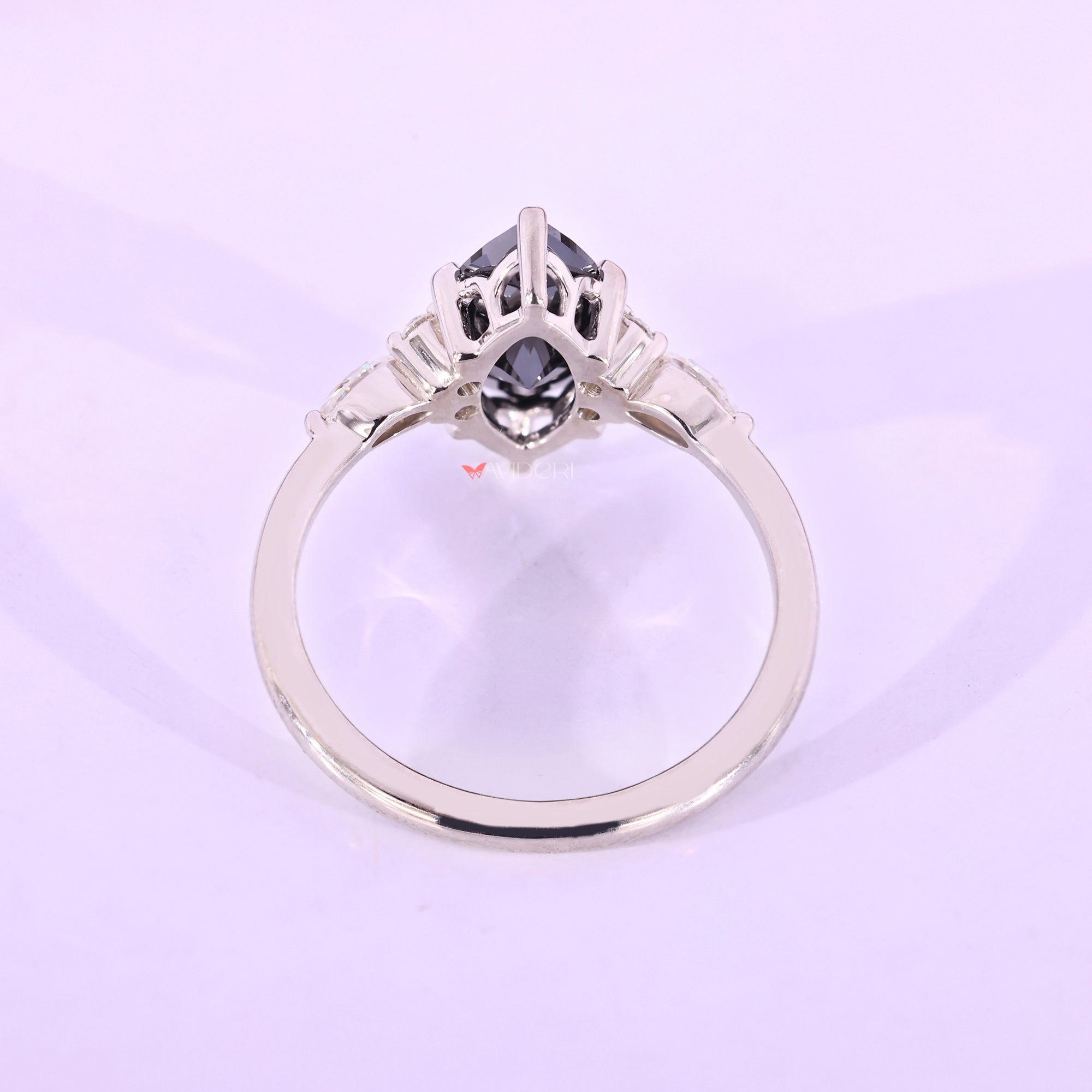 White gold engagement ring with custom engagement ring.