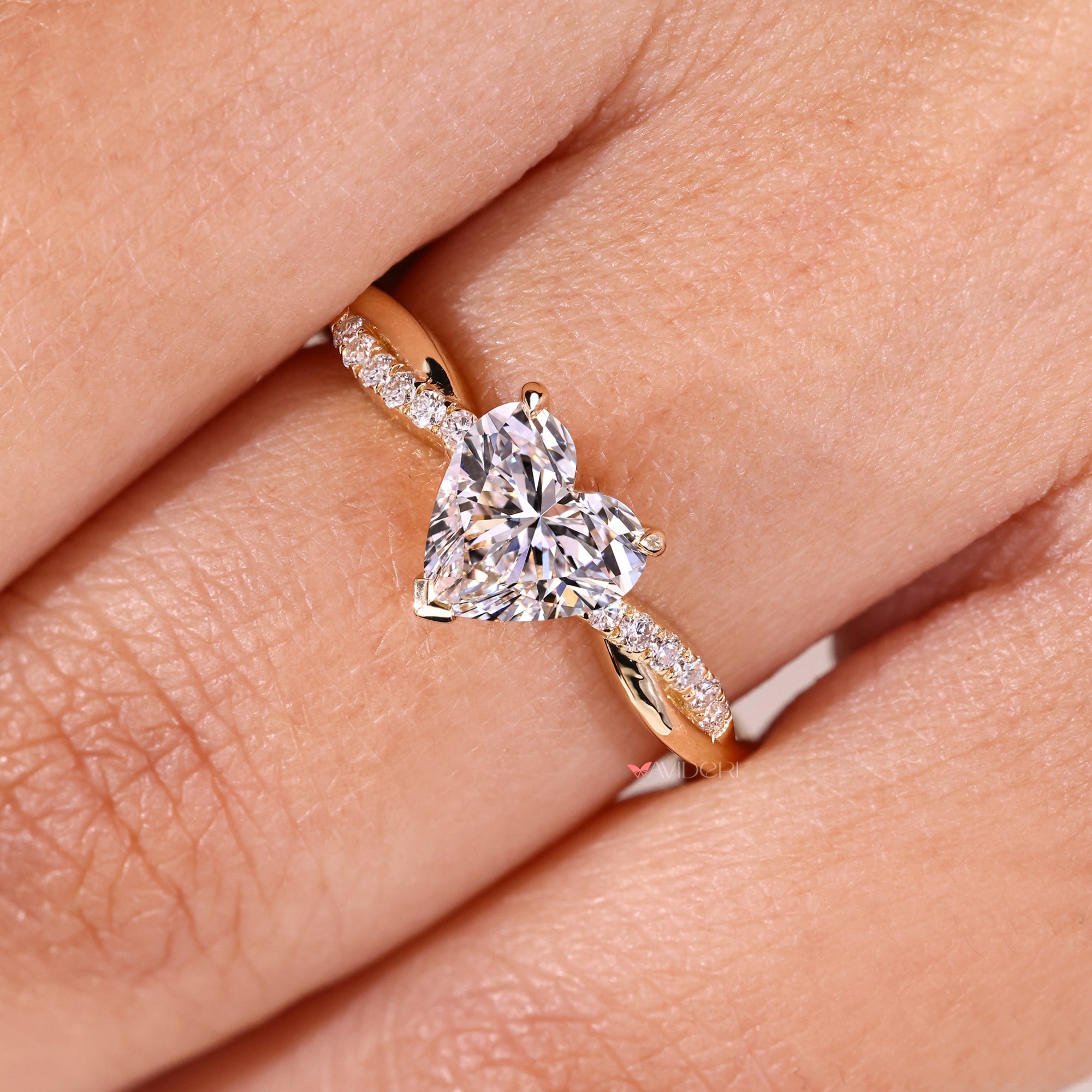 Handmade heart cut diamond ring.