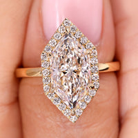 Dutch Marquise Cut Halo Engagement Ring