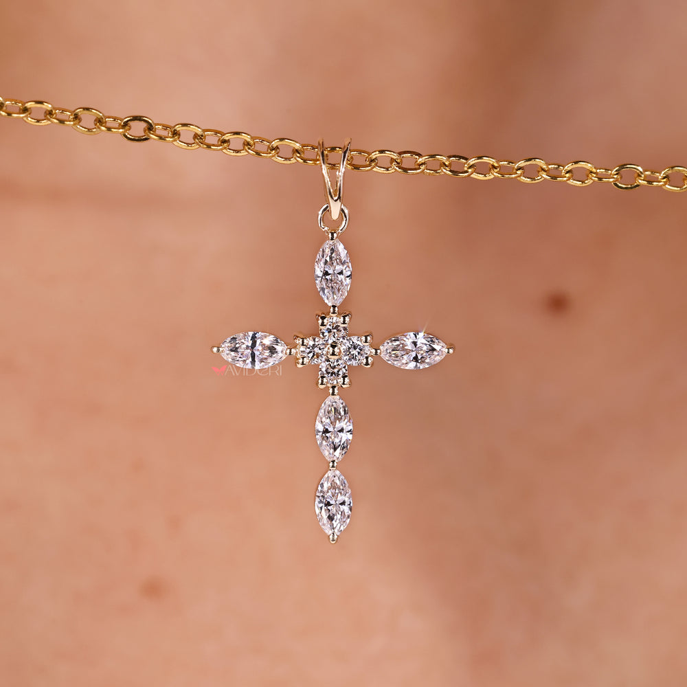 Handmade Jewelry Marquise Diamond Pendant.
