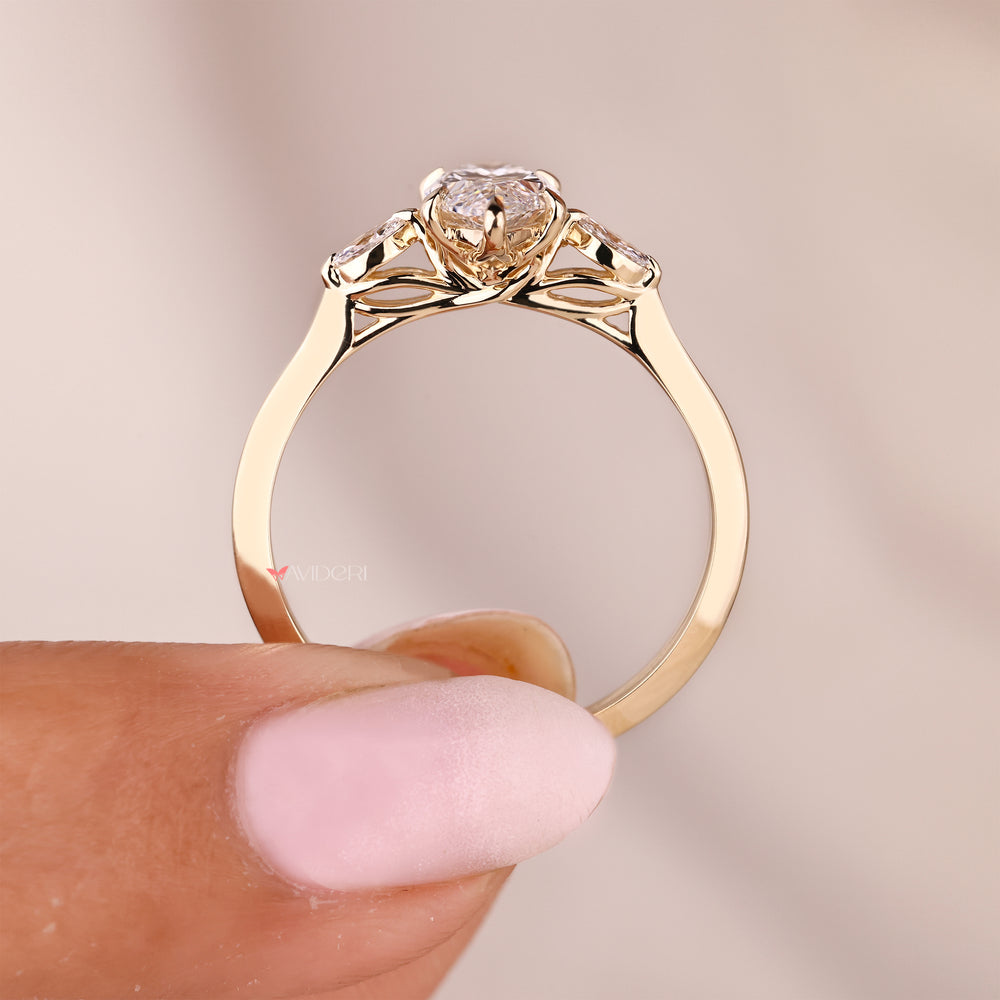 Handmade marquise ring with knife edge shank.
