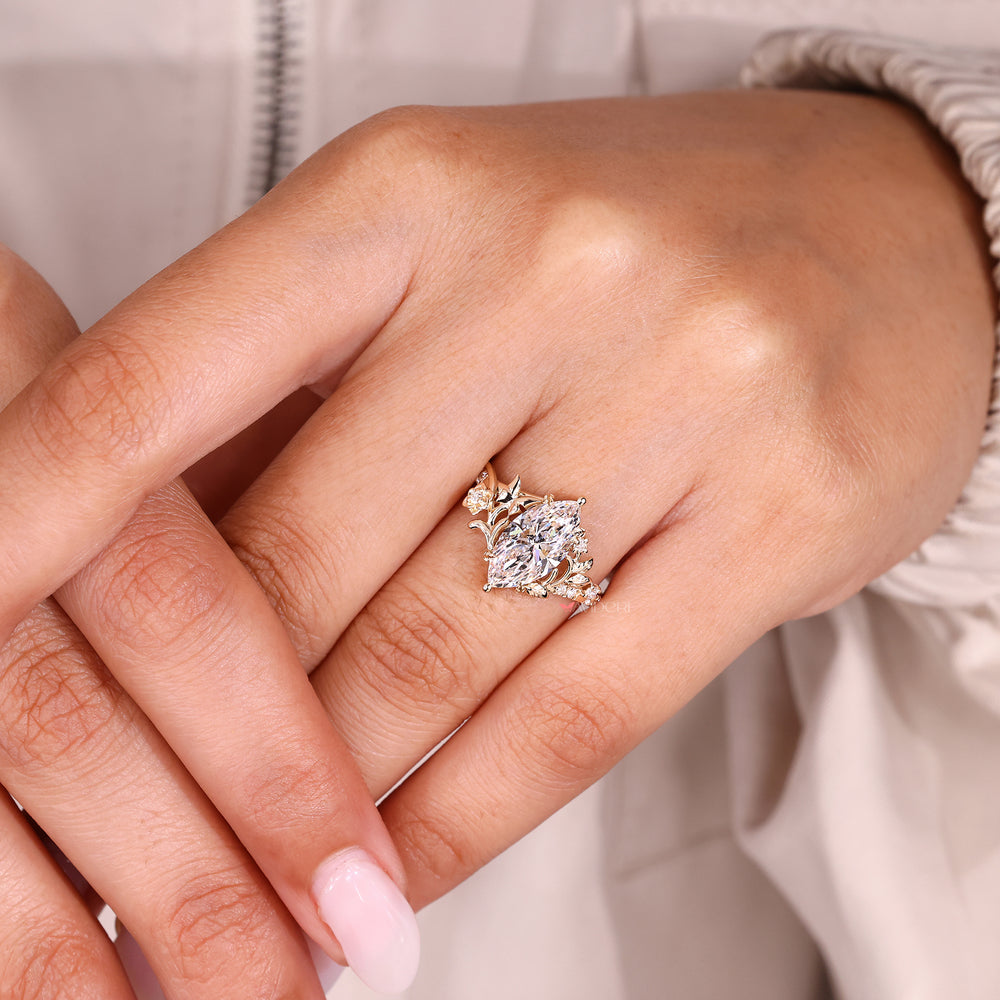 IGI certified marquise diamond engagement ring.
