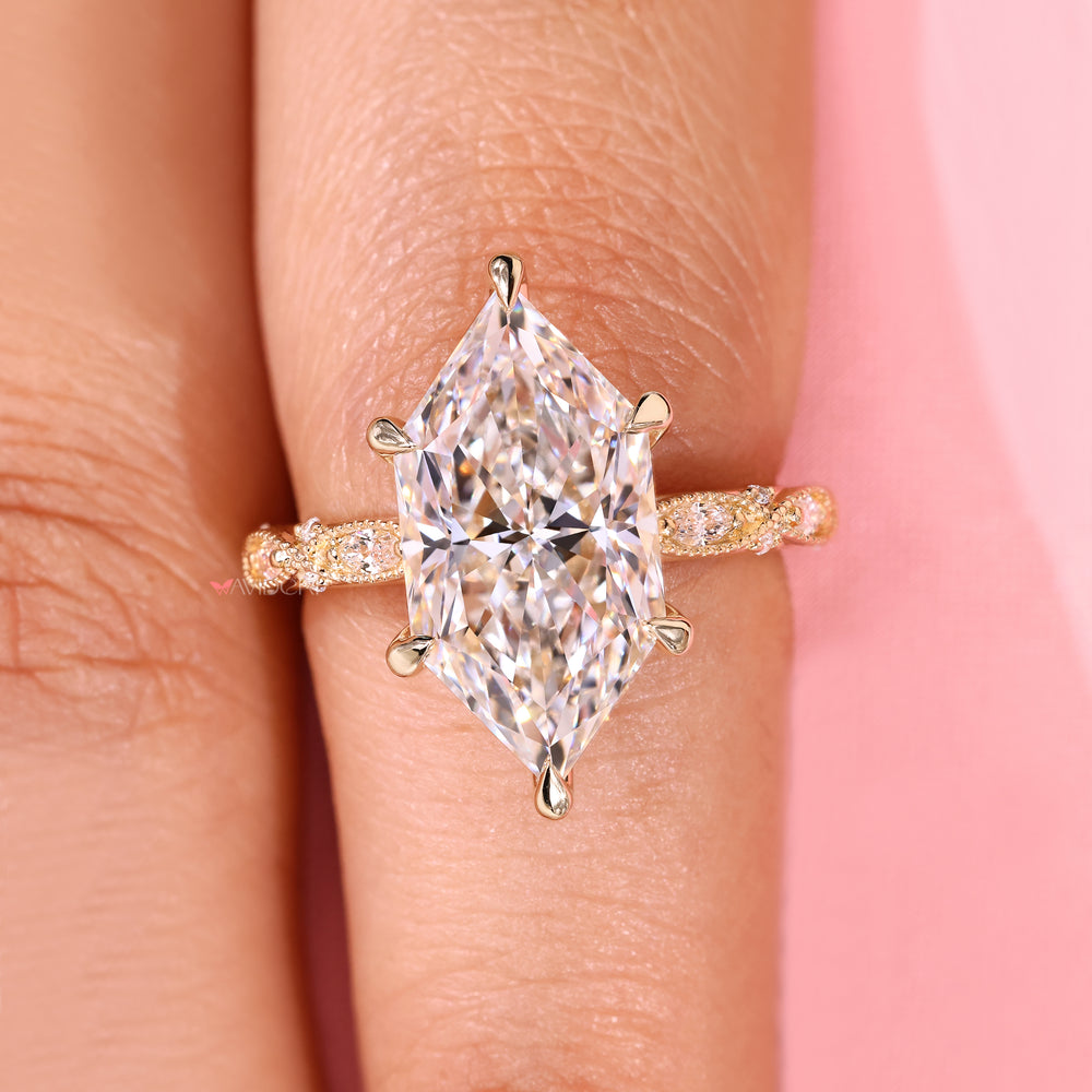 Lab grown diamond marquise ring vintage style.
