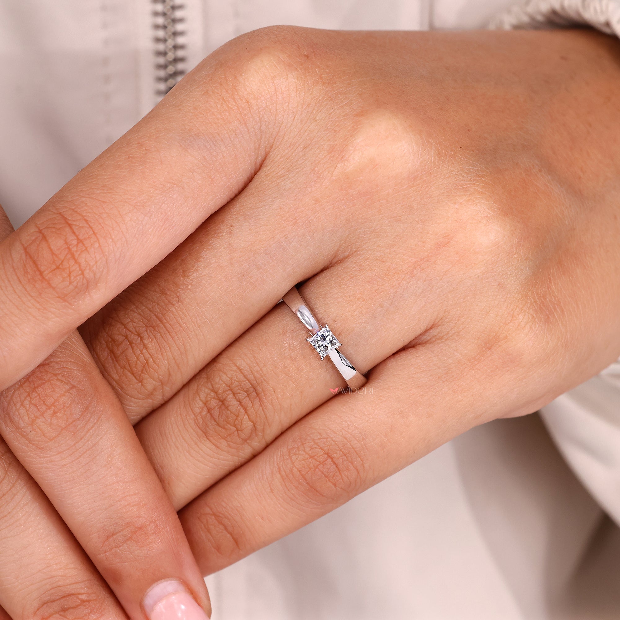 Handmade ring with lab-grown diamond ring.