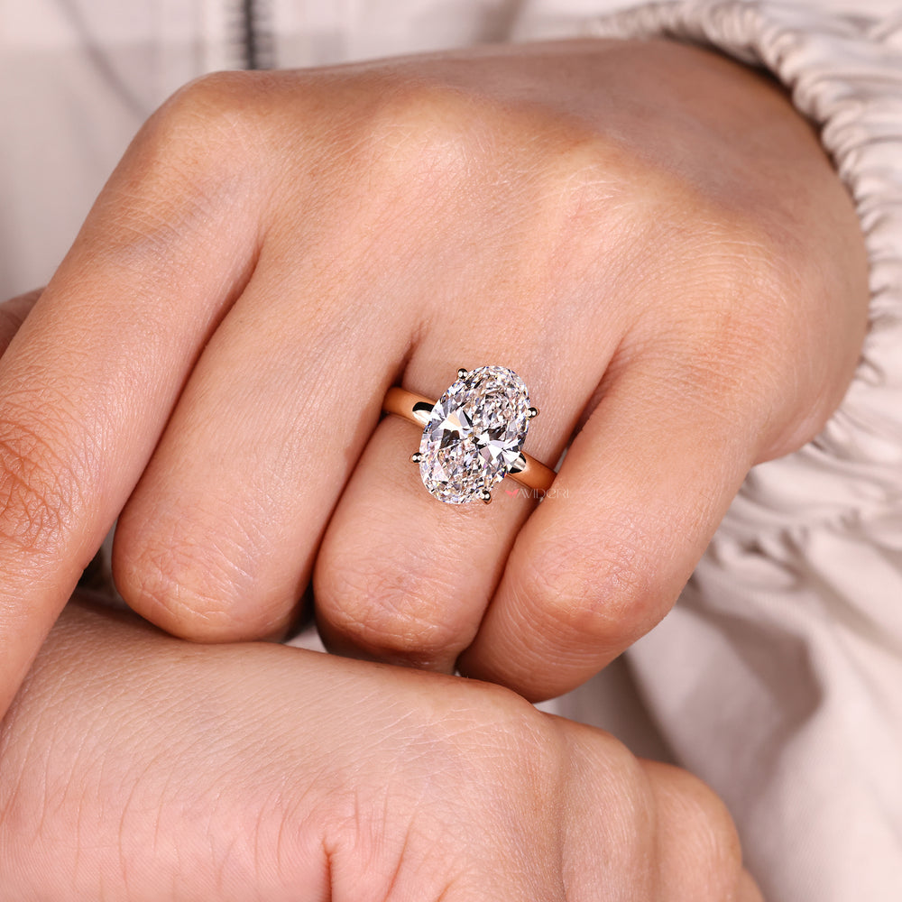 Oval cut diamond ring available in large carat sizes.
