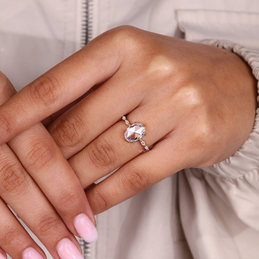 5 stone engagement ring, handmade ring, avideri engagement ring.