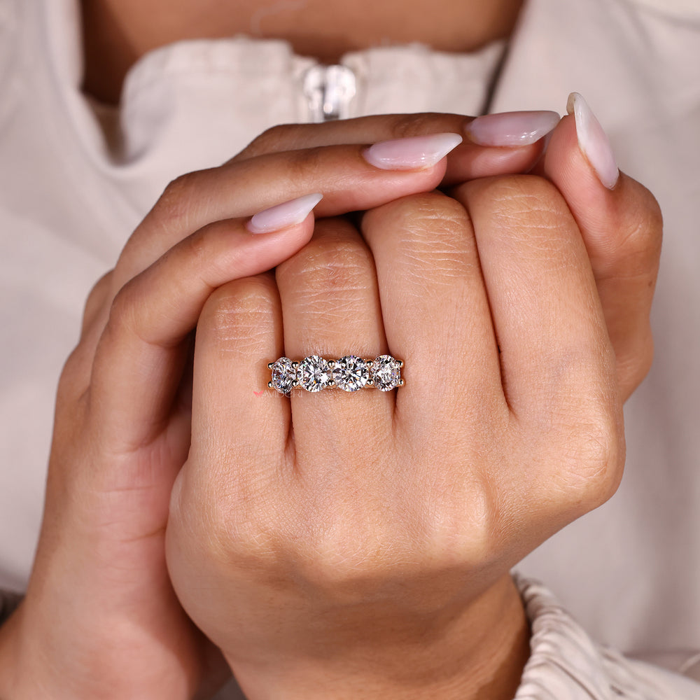 Elegant half eternity diamond wedding band design.

