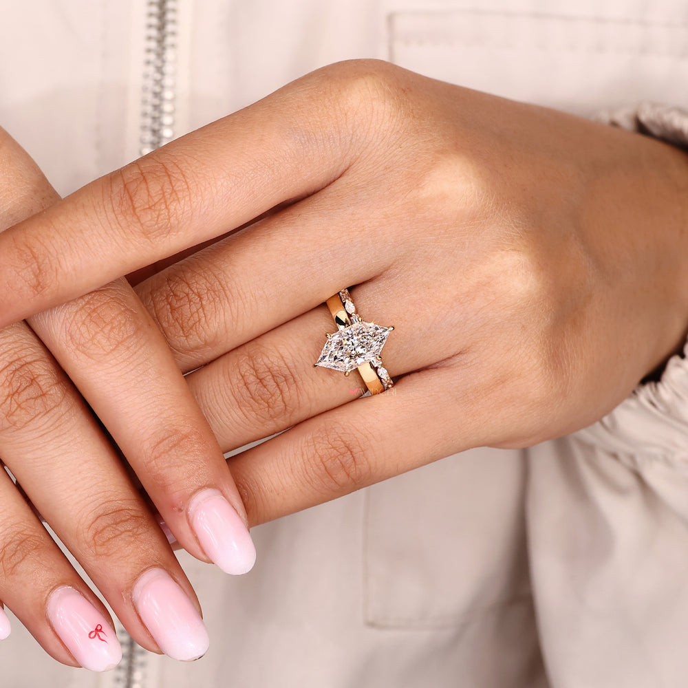 Bridal set with full eternity diamond band.