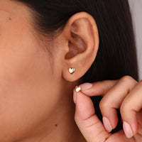Heart Shaped Earrings In Yellow Gold
