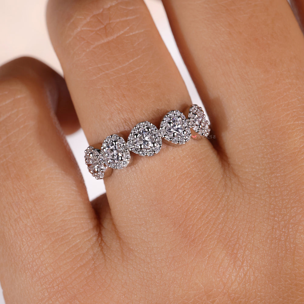 Classic handmade wedding band in white gold.