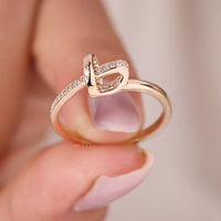 Knot Diamond Band  With Heart Shaped Style