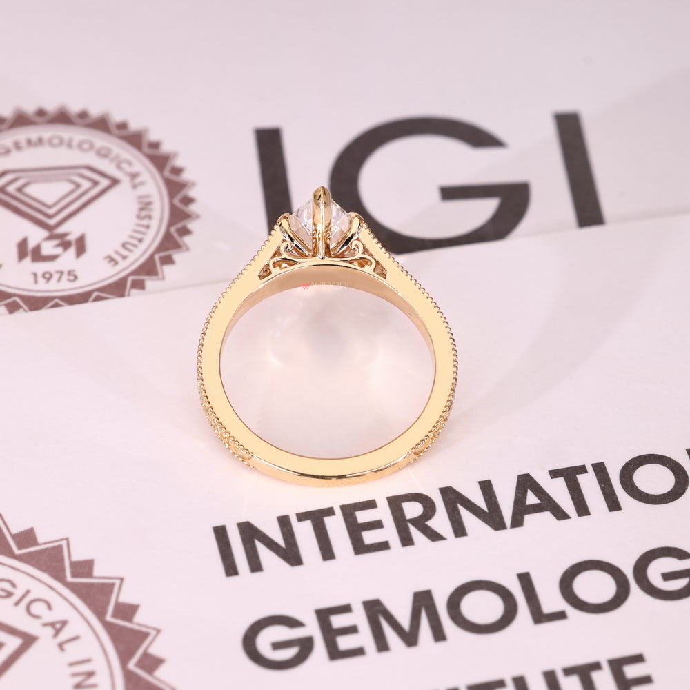IGI certified vintage hexagon diamond ring.

