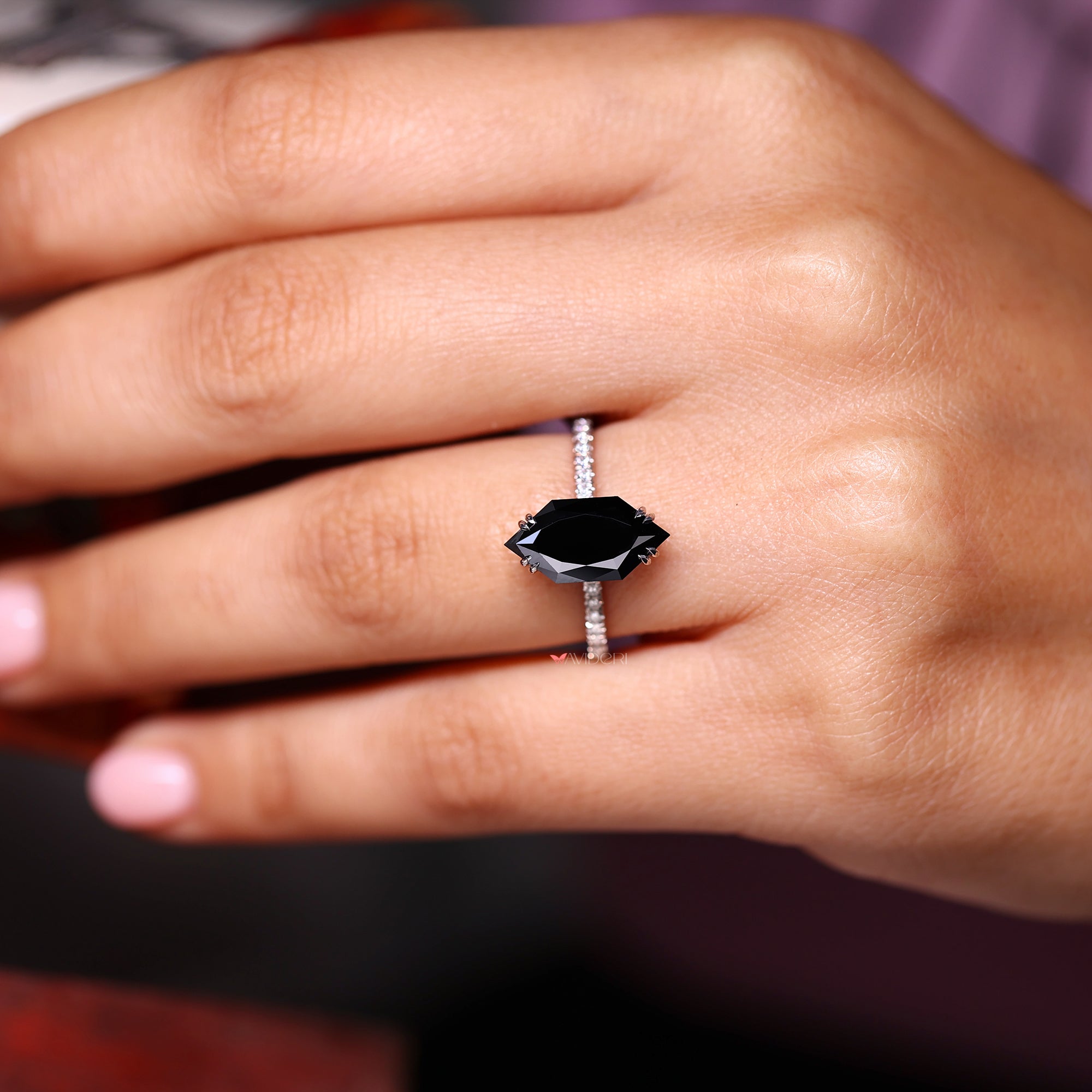 Black Moissanite Ring with bold and dramatic brilliance.
