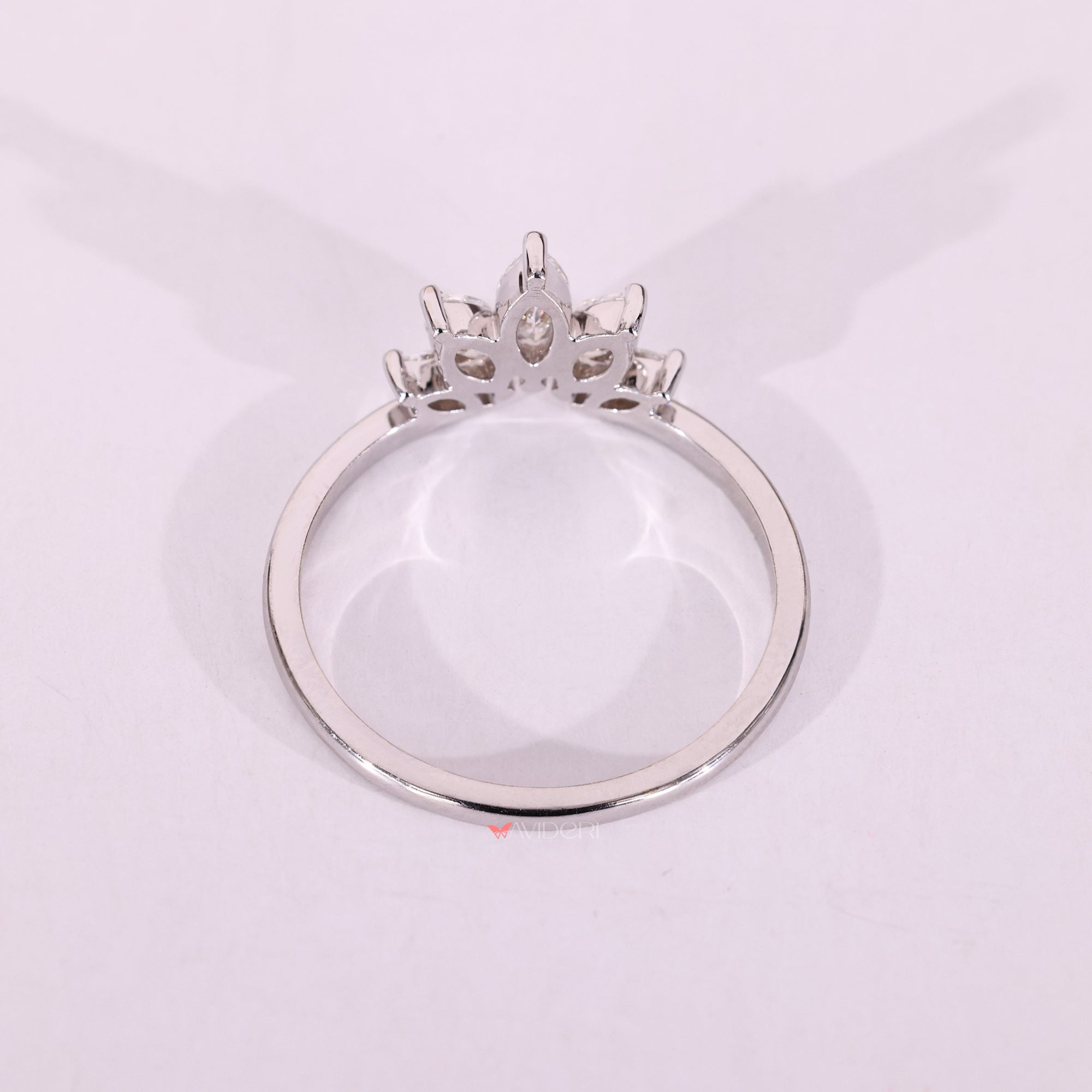 White gold wedding band shines with bright, clean color.