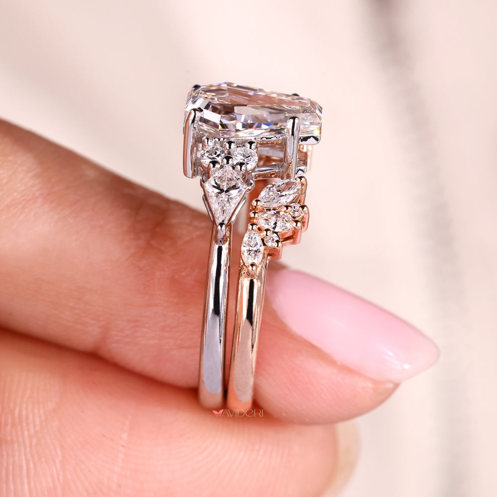 Seven stone diamond ring in a four prong setting.