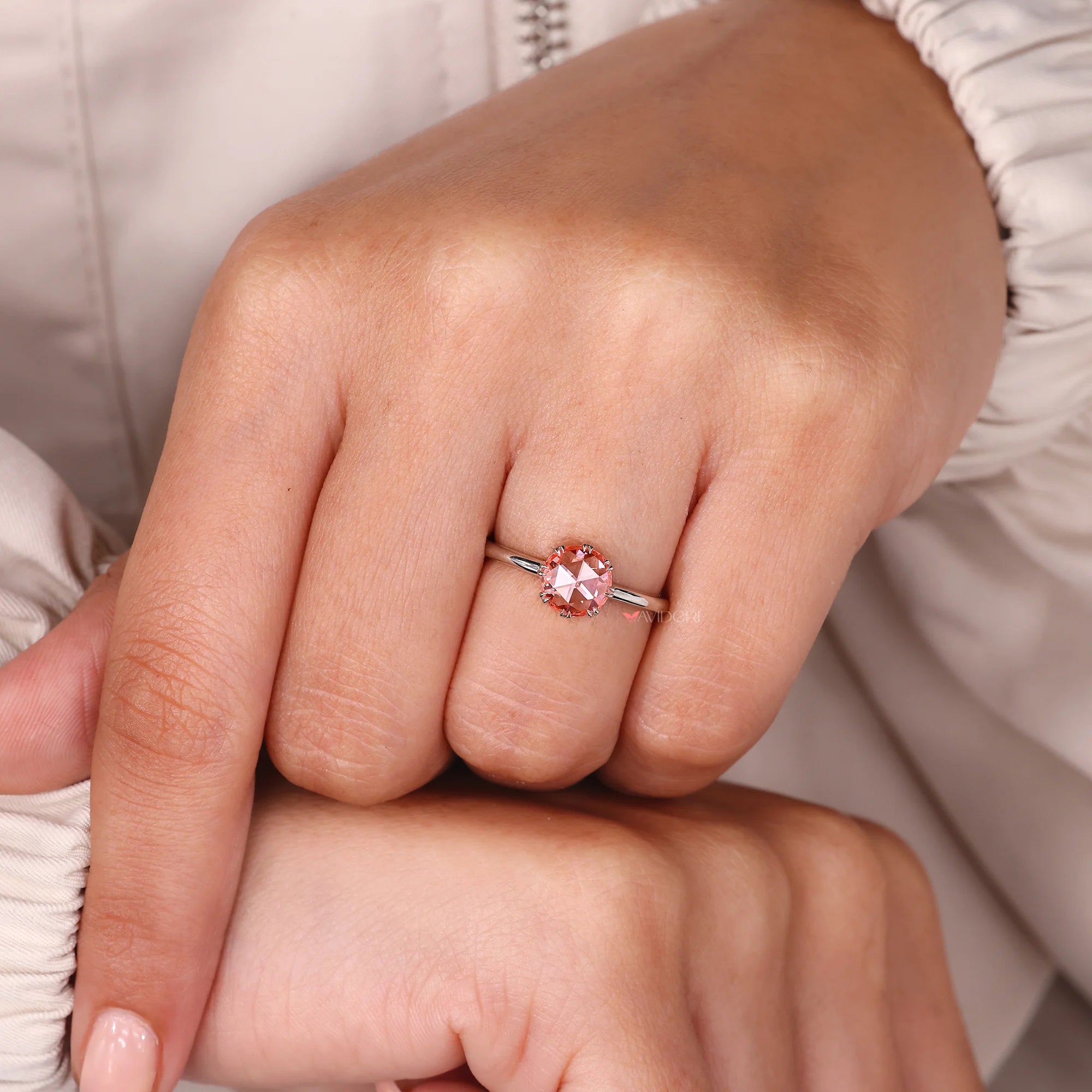 Pink diamond solitaire ring with Buy engagement ring.