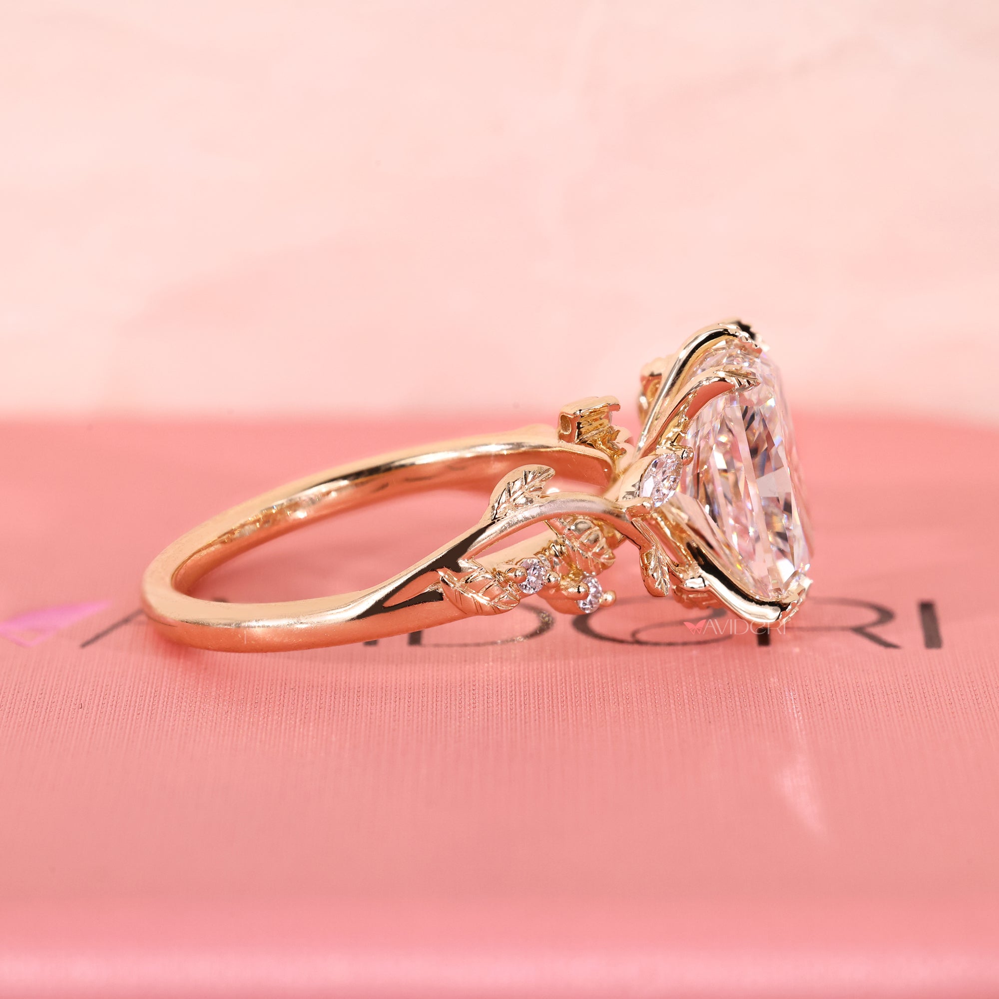 Handmade ring in lab-grown ring style.
