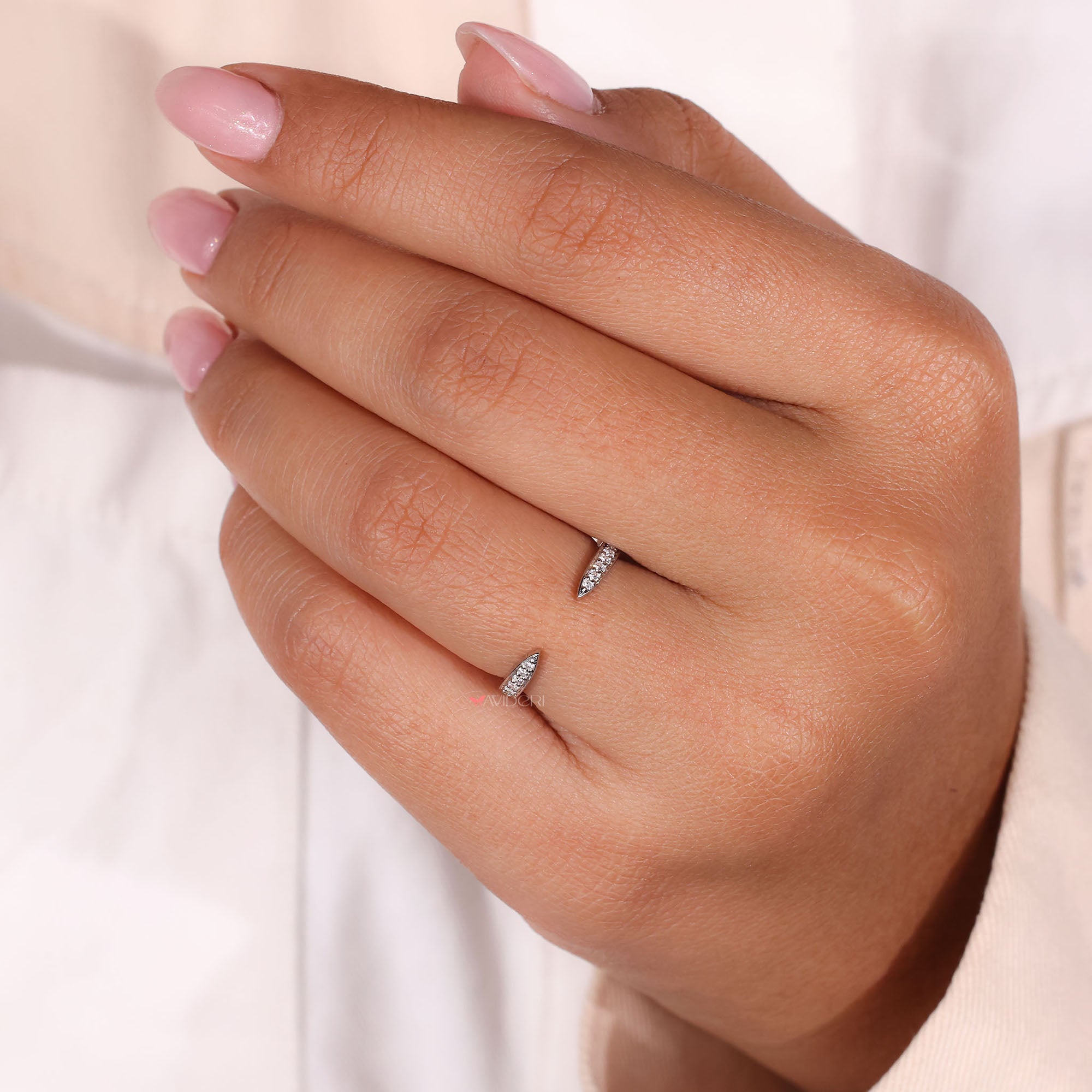 Lab grown diamond with handmade band.