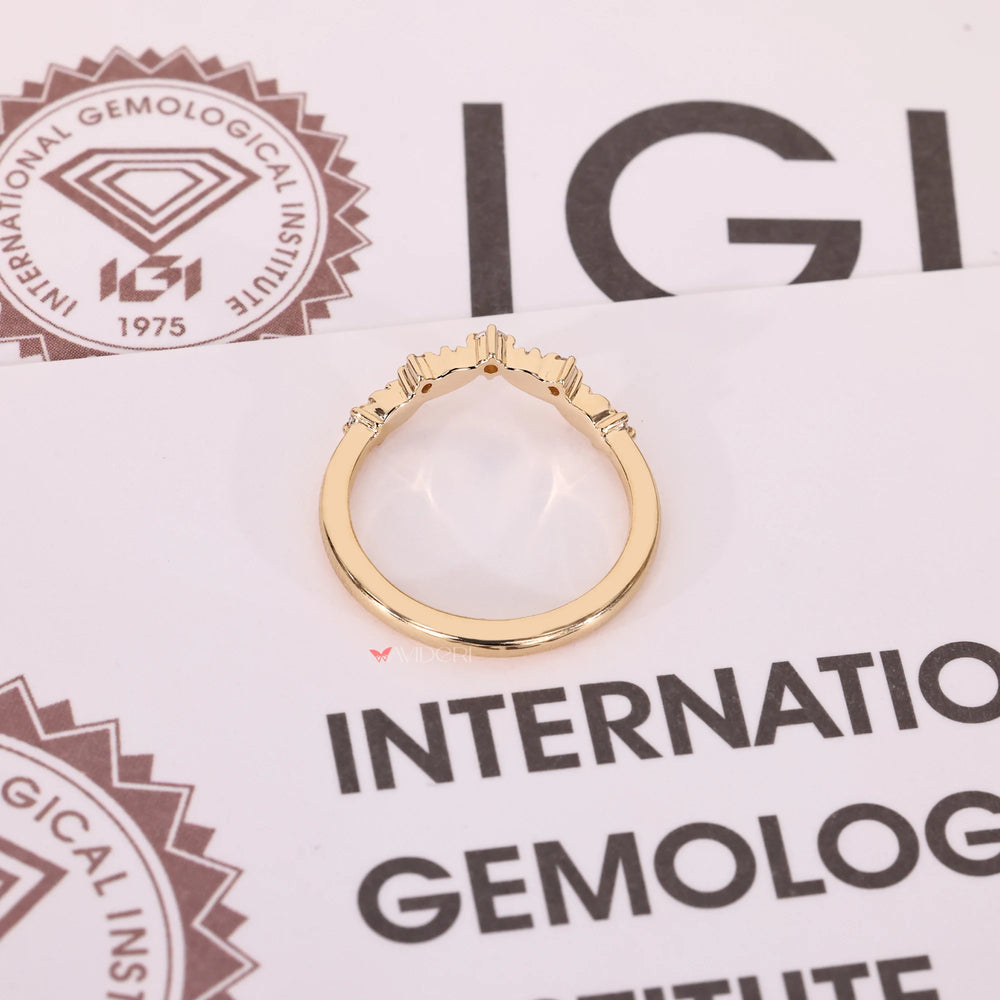 Buy a wedding band with IGI certified lab grown diamond.