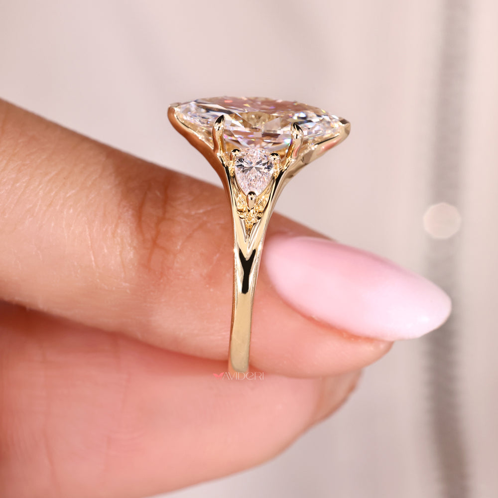 IGI certified marquise diamond ring.