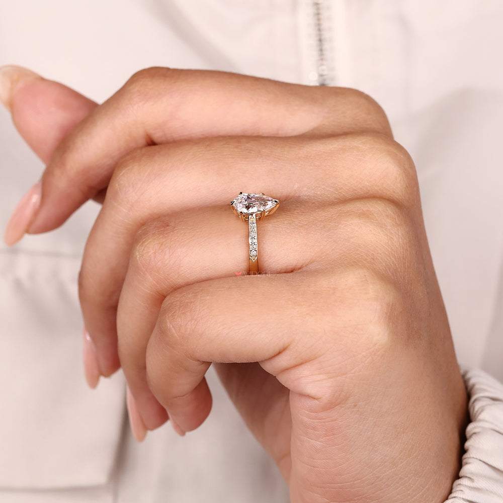 Handmade pear cut diamond engagement ring.
