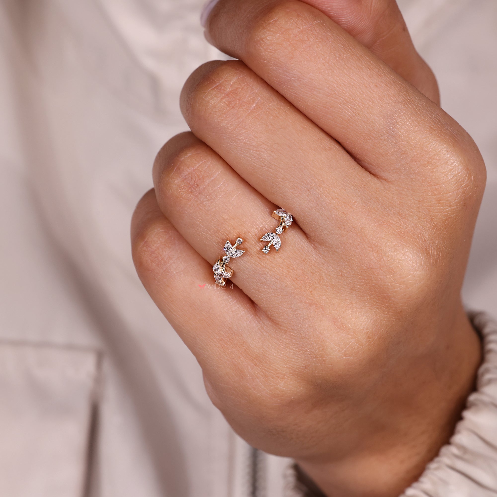 Handmade floral diamond enhancer band.
