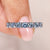 Blue diamond wedding band with round diamond wedding band.