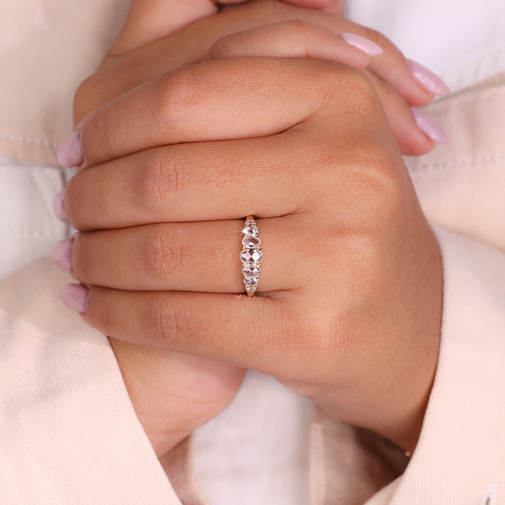 7 stone diamond band, IGI certified, handmade jewelry
