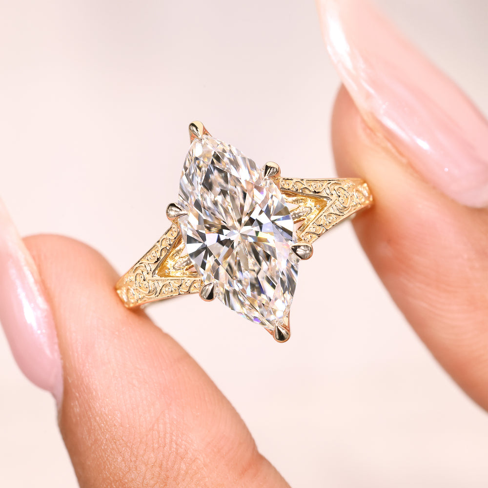 IGI certified marquise diamond ring handmade.
