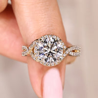 Lab Grown Round Diamond Twisted Shank Engagement Ring