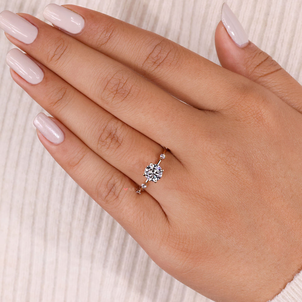 4 prong diamond ring pave diamond ring igi certified
