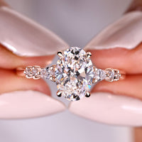 Oval Diamond Ring - Claw Prong Design