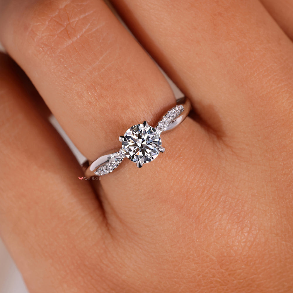 Pave diamond ring designed with lab-grown diamonds for sustainable luxury.
