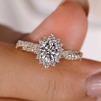 Round Diamond Engagement Ring - Twisted Pave Band