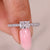 Radiant cut diamond ring with east to west setting.