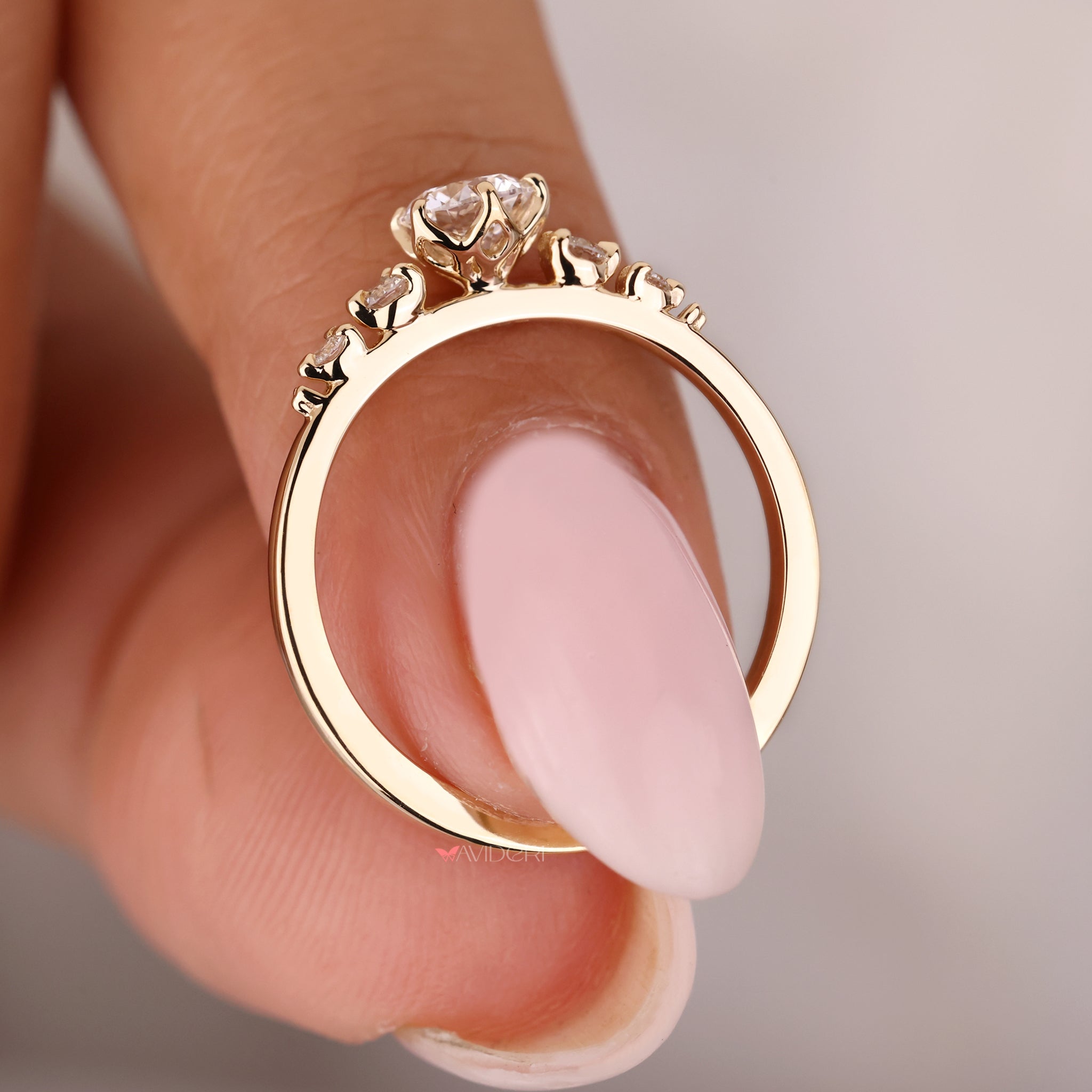Yellow Gold Engagement Ring Simple Engagement Ring minimalist wedding band.
