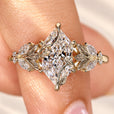 Lab grown Dutch marquise ring with basket setting.
