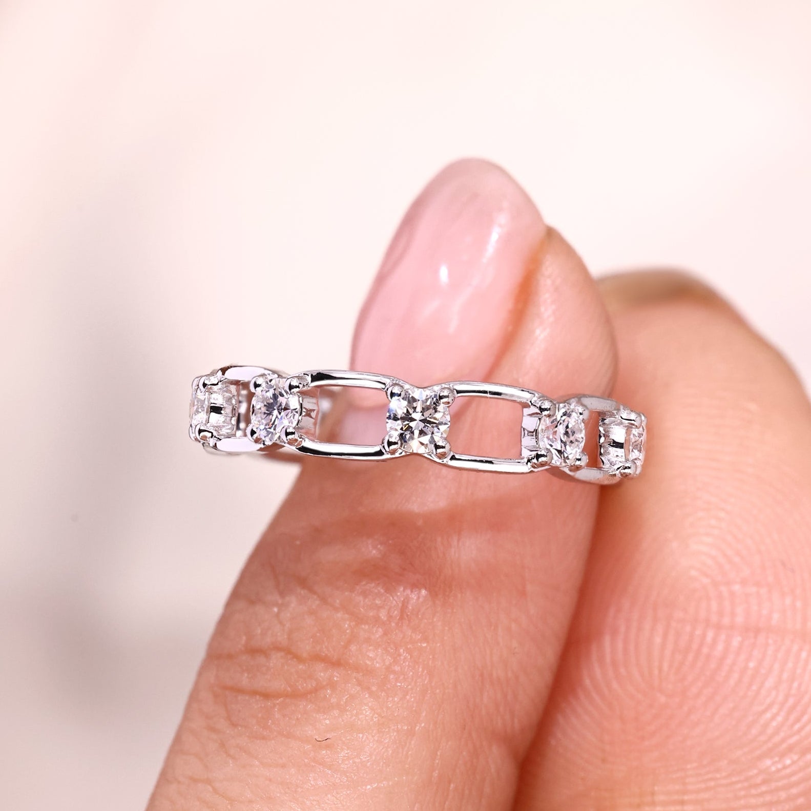 Unique wedding band with diamond wedding band.