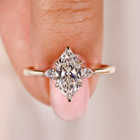 3 Stone Anniversary Ring - Marquise and Pear