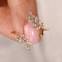 Marquise Wedding Band In Nature Inspired Style