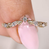 Marquise And Round Nature Inspired Wedding Band In Eternity Style