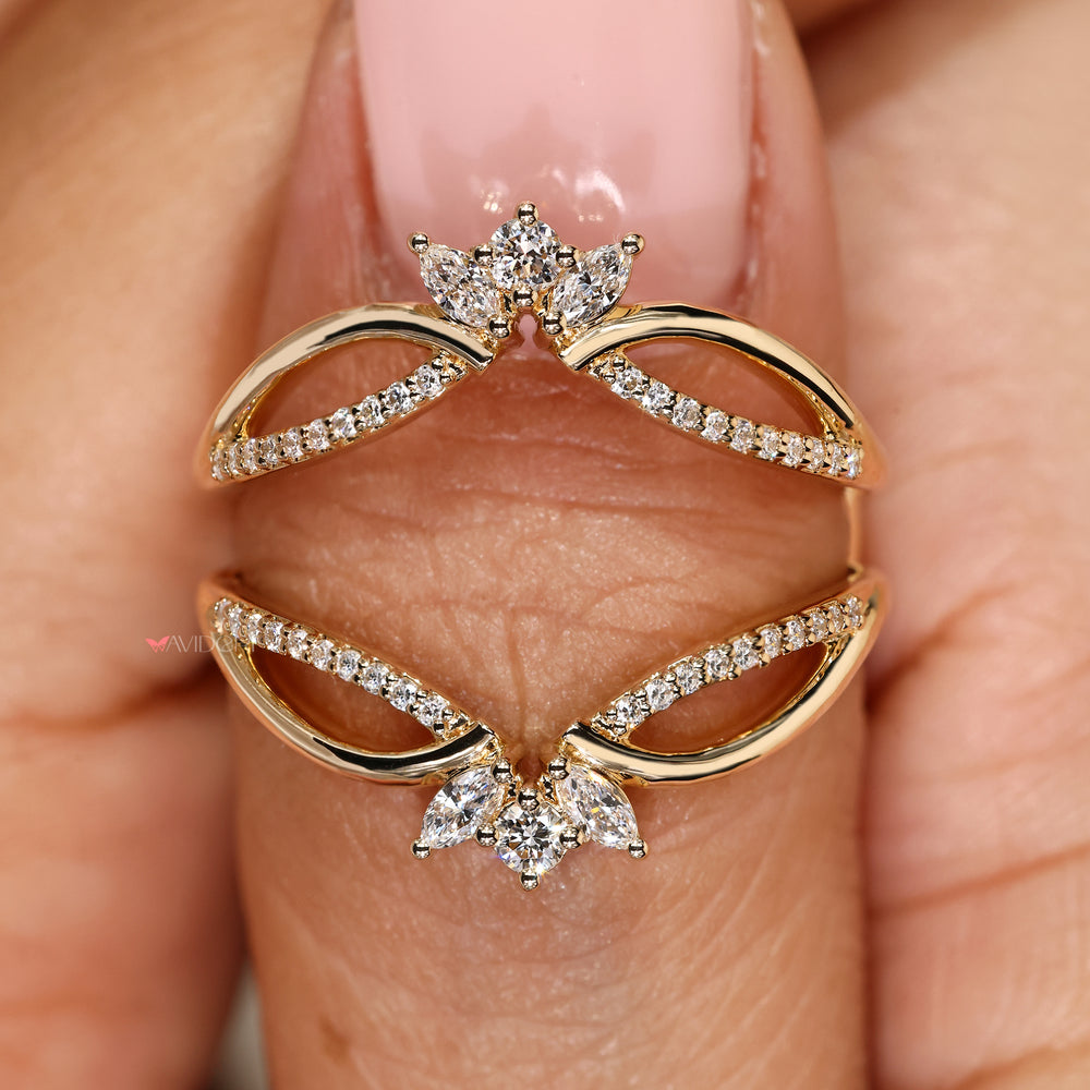 Handmade semi eternity diamond wrap band.
