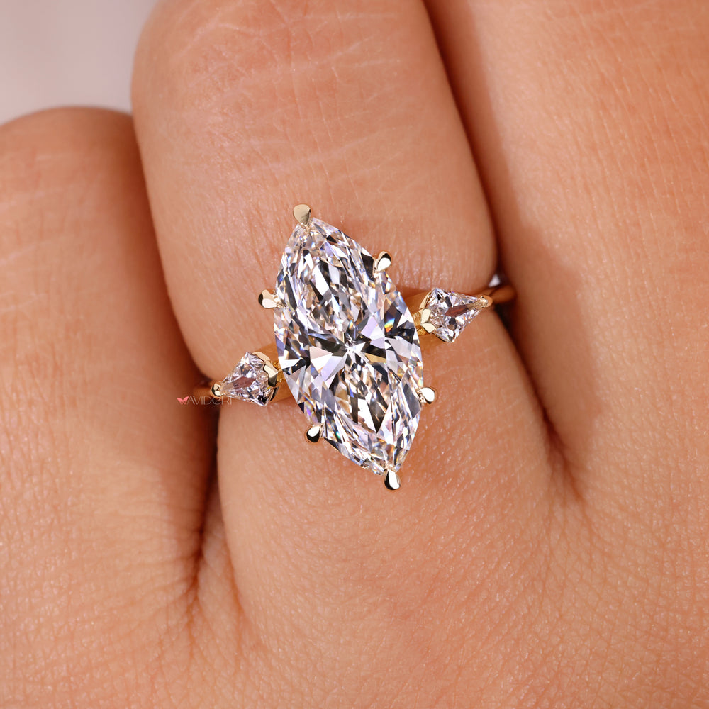 3 stone diamond ring marquise diamond ring
