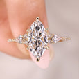 Marquise cut diamond engagement ring with muse setting.