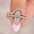 Marquise diamond ring with wedding band in marquise cut engagement ring.