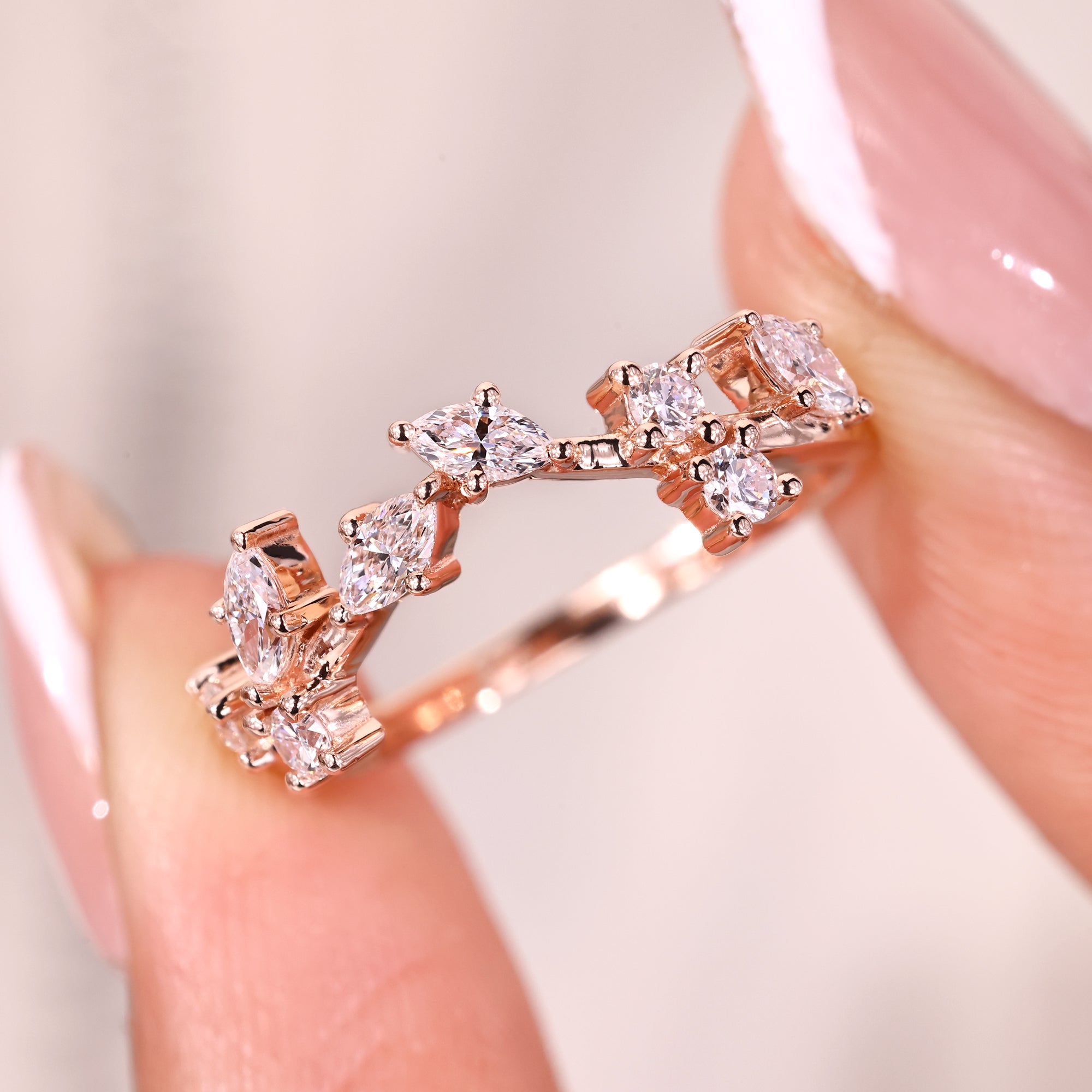 Custom Wedding Band in rose gold.