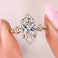 Marquise cluster diamond ring in yellow gold.